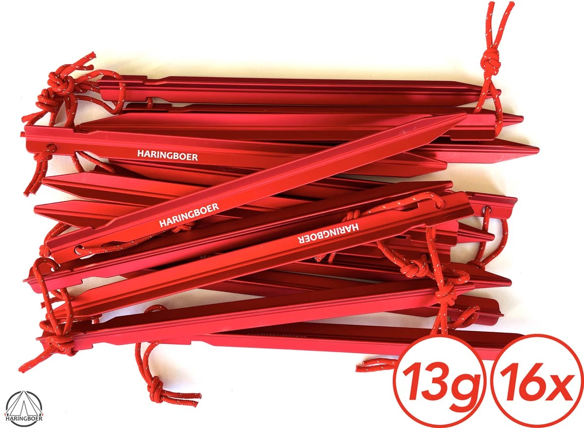 Haringboer Tentharingen - 18cm 7075-T6 Aluminium Y-haringen - Tentharingen Inclusief Haringzak