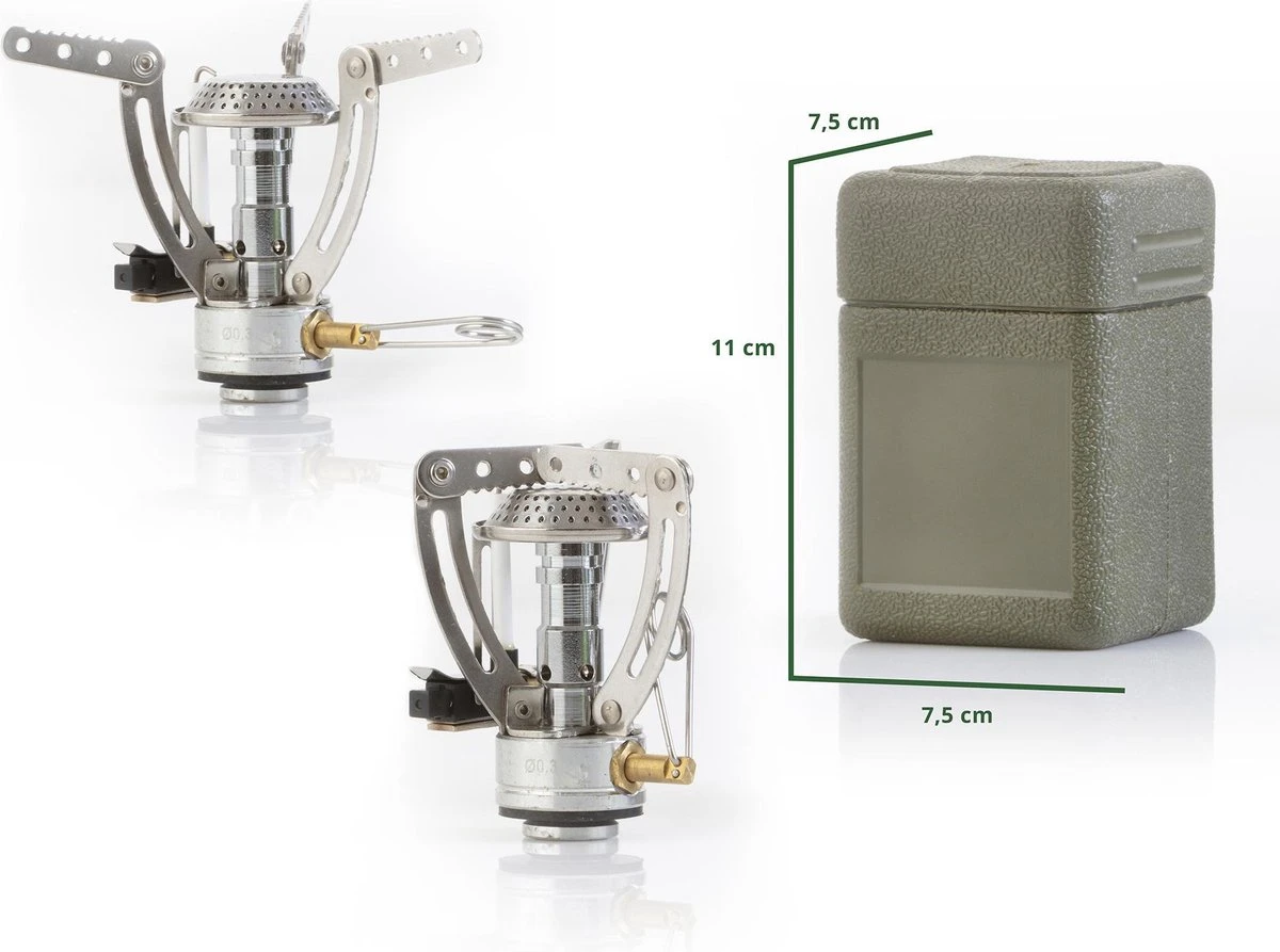 MacGyver Gasbrander Mini RVS - Camping Kookstel - Kookbrander - 10 Cm - Elektronische Ontsteking - Afbeelding 6