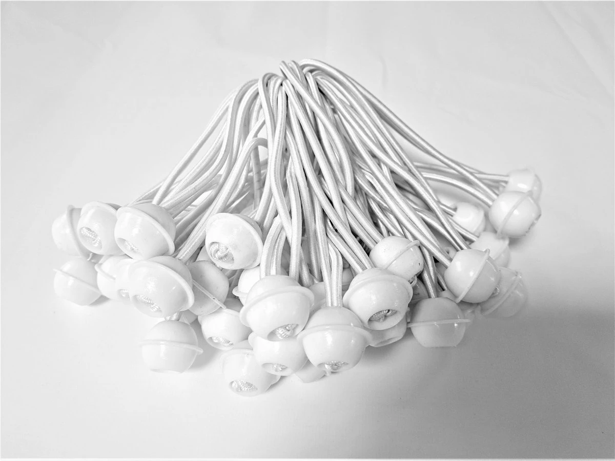 KC Partytent Elastiek Met Balletje | Lang | +/- 15 Cm | 40 Stuks - Afbeelding 3