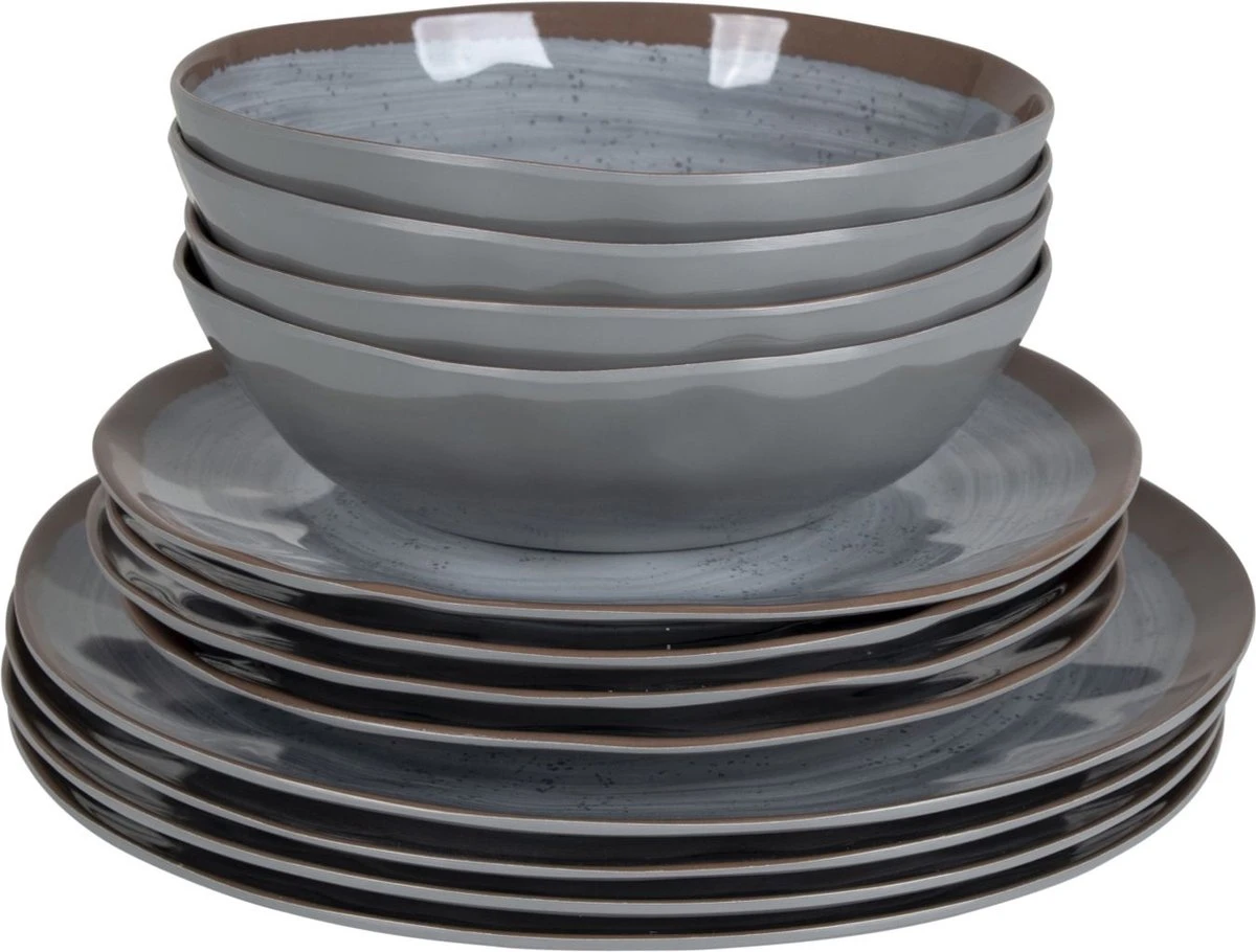 Bo-Camp Servies - Halo - 12-delig - Grijs - Afbeelding 6