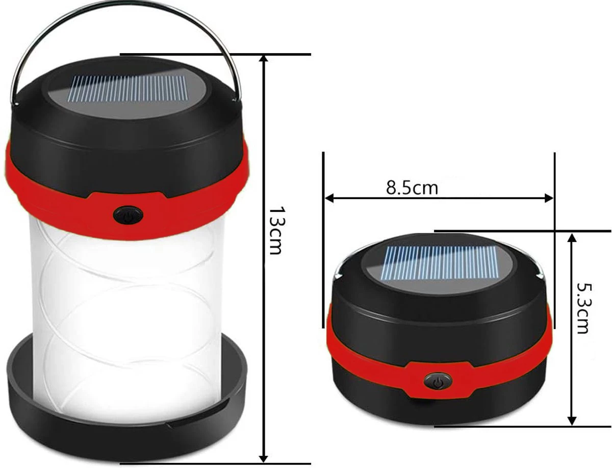 Solar LED Kampeerlamp 'Explorer' - Opvouwbaar - Op Zonne-energie - Afbeelding 2