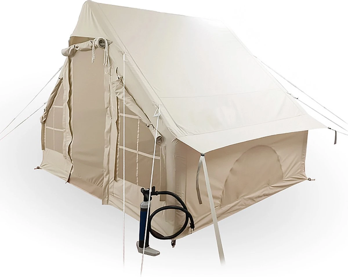 Opblaasbare Vier Persoons Tent Beige 300x200x210 Cm
