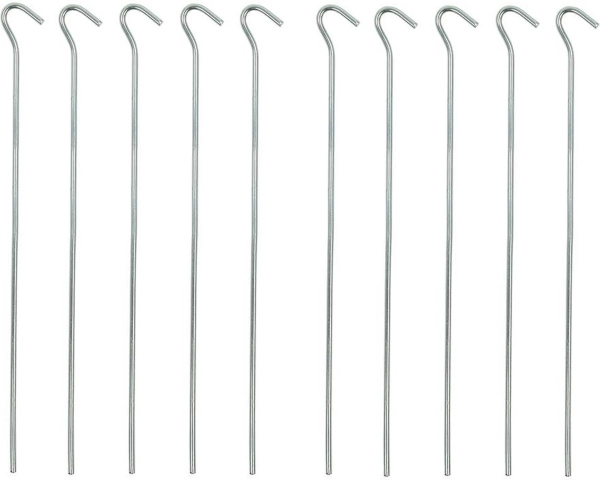PROPLUS 10x Stuks Grondpennen/tentharingen Metaal Halfrond 30 Cm - Kampeer Artikelen Voor Tent Of Windscherm