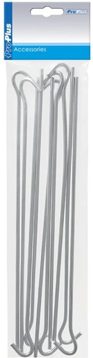 PROPLUS 10x Stuks Grondpennen/tentharingen Metaal Halfrond 30 Cm - Kampeer Artikelen Voor Tent Of Windscherm - Afbeelding 7