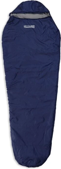 Where Tomorrow Outdoor Slaapzak | Klein En Zacht | 220 X 80 Cm X 50 Cm, Inclusief Opbergzak |ingepakt 26 X 14 Cm | 700g | Marineblauw