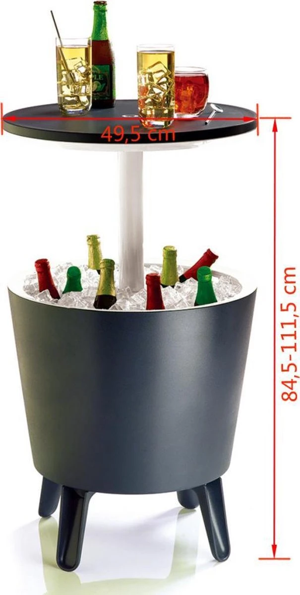 Keter Coolbar Partytafel – 49,5x49,5x57cm - Antraciet - Afbeelding 5