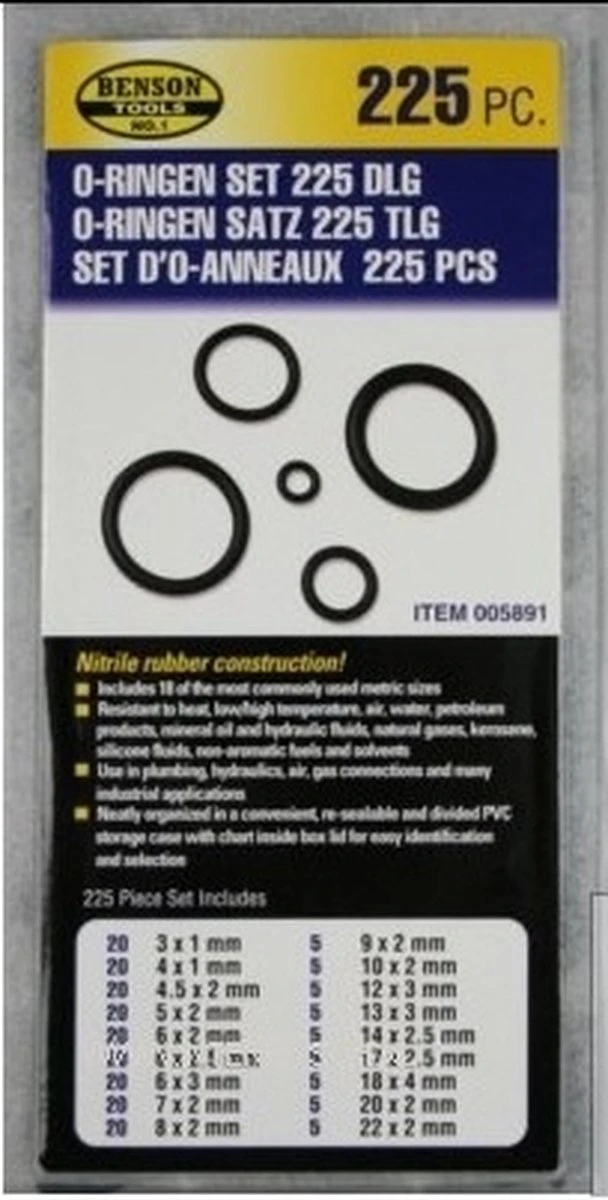 Benson O-ringen Set 450-delige Doos - Rubberen Ringetjes Set - Afsluitringetjes Set - Afbeelding 4