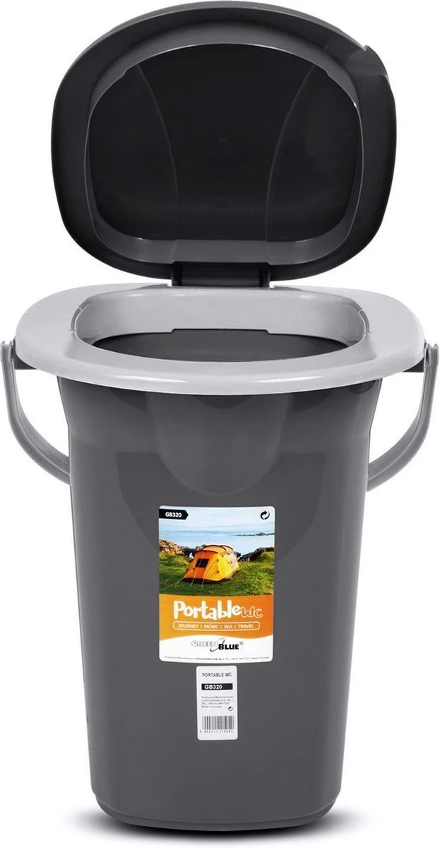 Campingtoilet 19L Mobiele Toiletemmer Reistoilet Toiletemmer Toilet Mobiele Camping Antraciet - Afbeelding 6