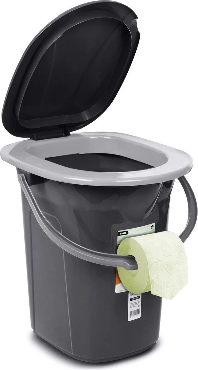 Campingtoilet 19L Mobiele Toiletemmer Reistoilet Toiletemmer Toilet Mobiele Camping Antraciet - Afbeelding 4