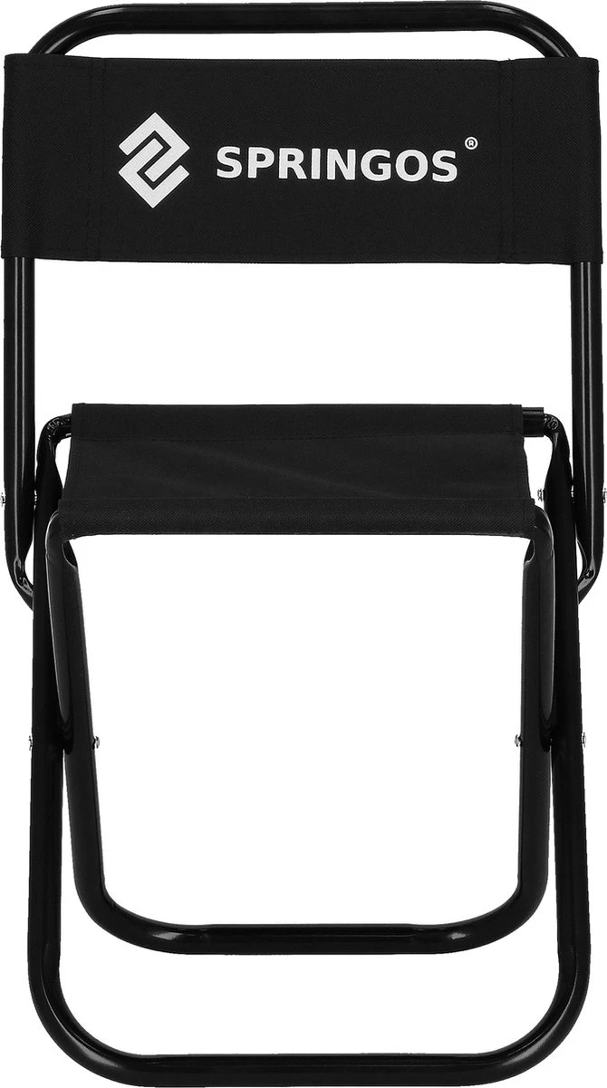 Springos Campingstoel | Kampeerstoel | Vouwstoel | Klapstoel | Zwart - Afbeelding 5