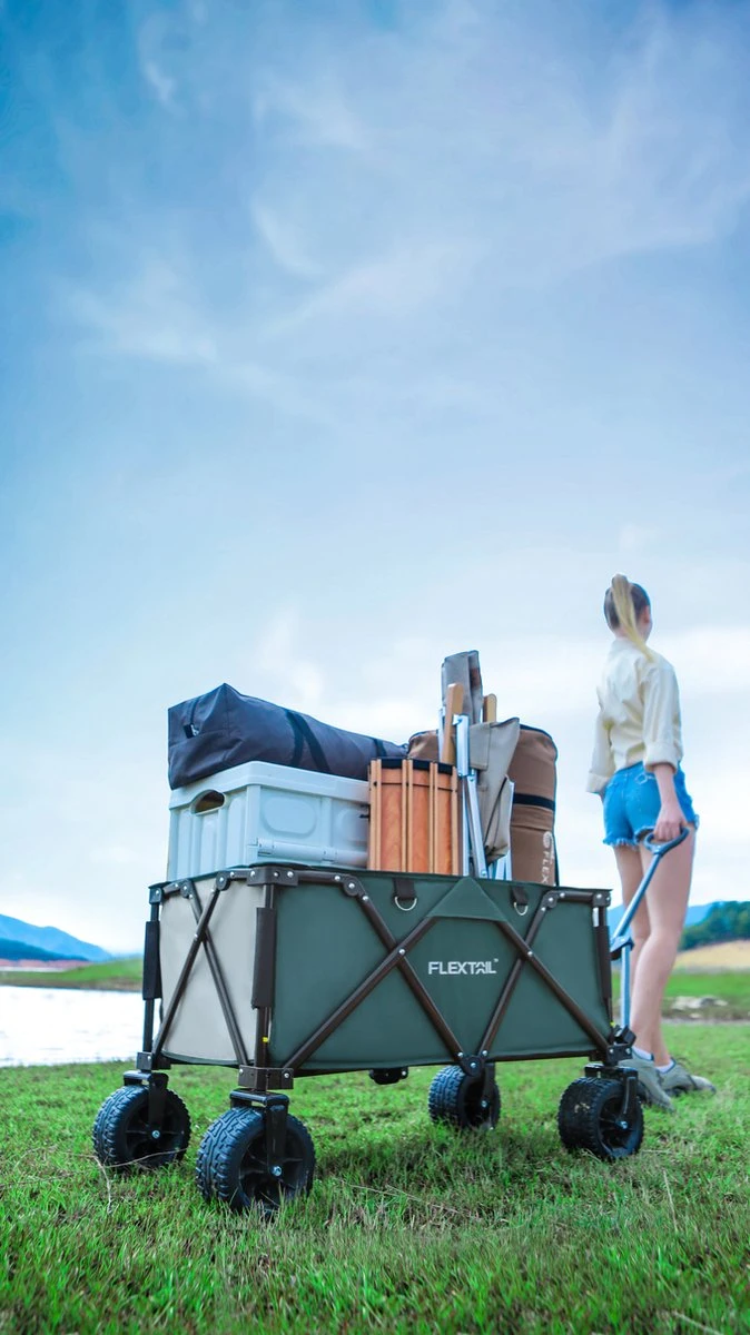 Flextail Gear Bolderkar Opvouwbaar Ezy Wagon - Tot 100KG - Wielen Loskoppelbaar - Zwart - Afbeelding 5