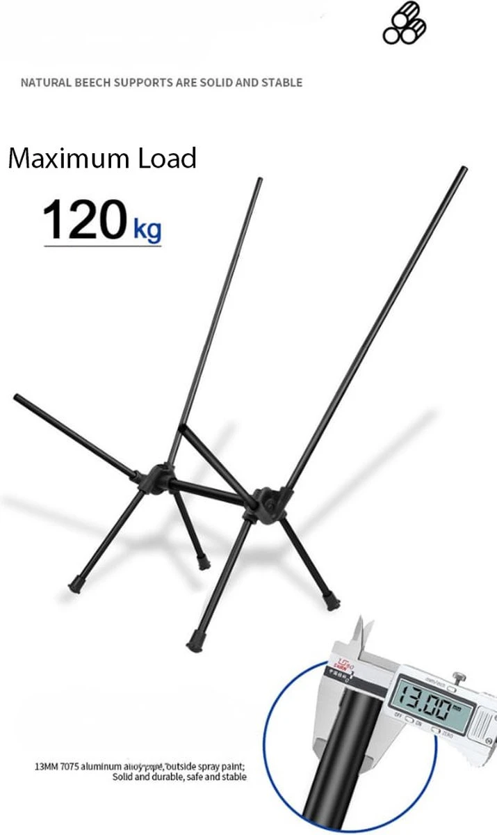 Lopoleis® Campingstoel – Campingstoel Opvouwbaar – Visstoel – Vouwstoel – Strandstoel – Inklapbaar – Lichtgewicht – Outdoor Stoel - Hoge Rugleuning - Afbeelding 3