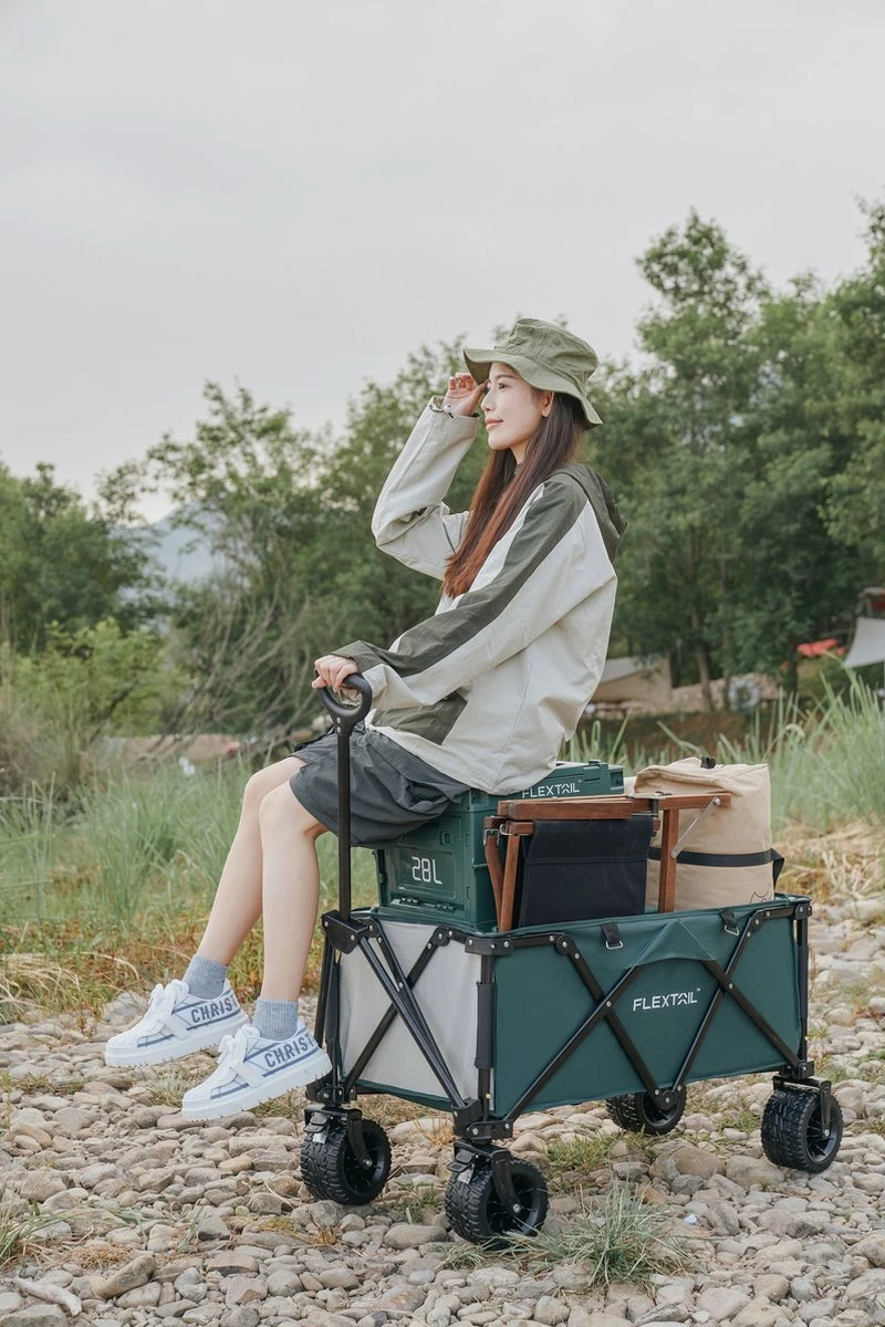 Flextail Gear Bolderkar Opvouwbaar Ezy Wagon - Tot 100KG - Wielen Loskoppelbaar - Zwart - Afbeelding 9