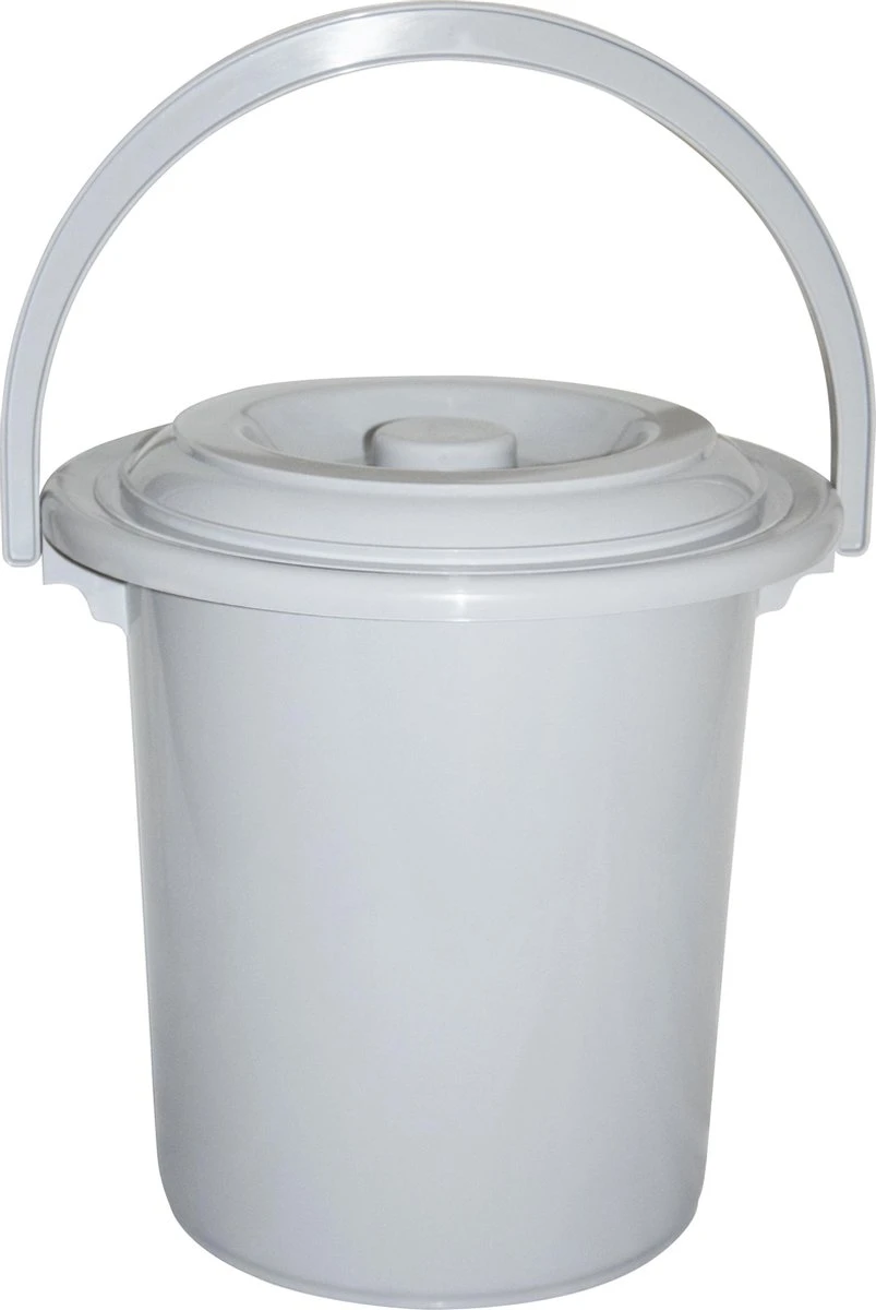 Curver Toiletemmer Met Deksel - 10L - 31 Cm - Lichtgrijs - Afbeelding 2