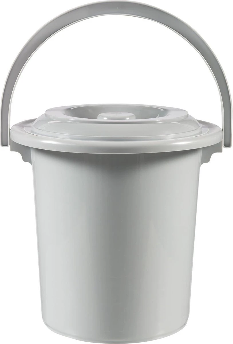 Curver Toiletemmer Met Deksel - 10L - 31 Cm - Lichtgrijs - Afbeelding 4