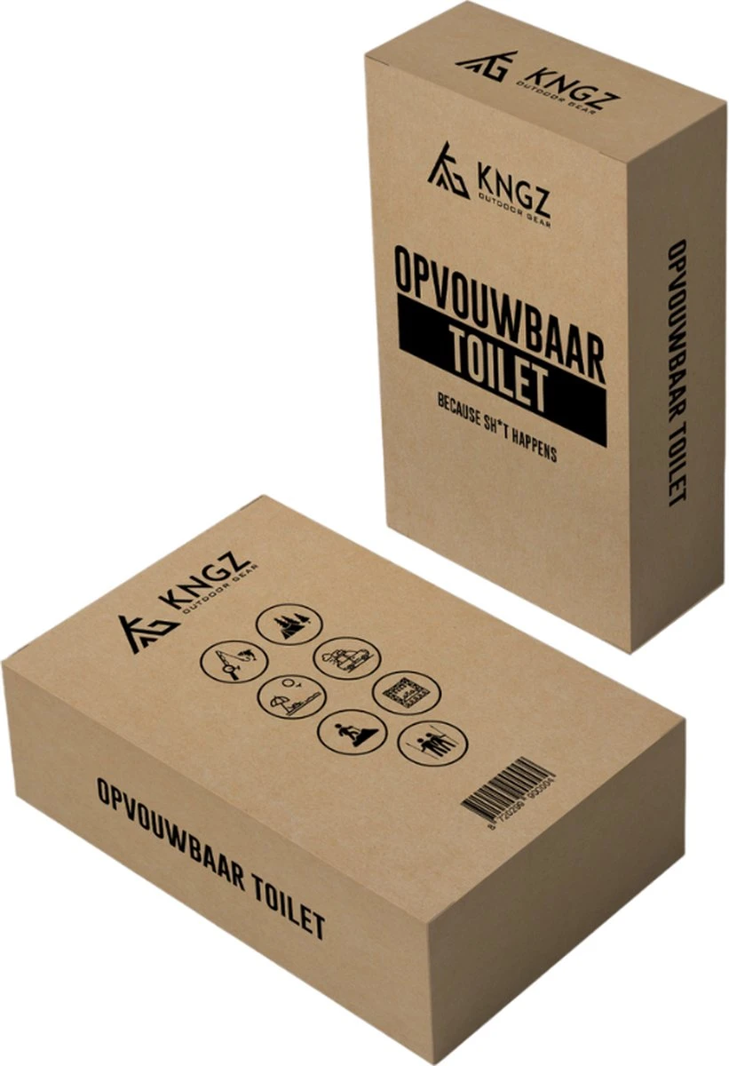 KNGZ Outdoor Gear – Camping Toilet – Nieuw Model – Biologisch Afbreekbare Zakjes – Opvouwbare Camping Toilet Met Deksel – Camping Toilet Hoge Zit – Draagbare WC Emmer Volwassen – Draagbaar Mobiel Potje – Nachtemmer – Opvouwbaar Toilet – Kamperen - Afbeelding 9