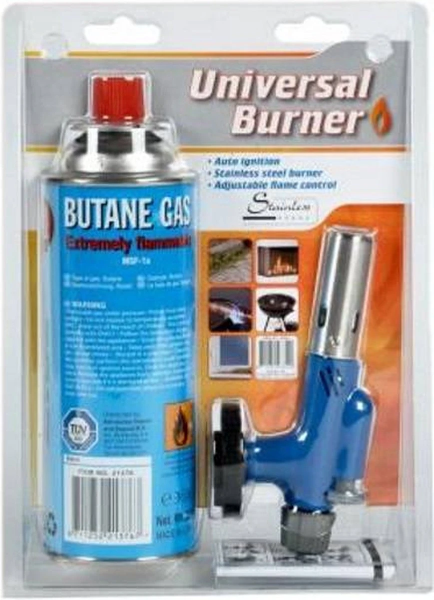 Merkloos Gasbrander + Gasbus Camping Vuur 227 Gram - Afbeelding 3