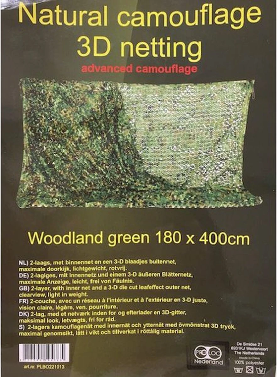 Camouflagenet 4 Meter Proloo. Hoogte 1,80x Lengte 4mtr - Camonet - Tuinnet - Schaduwdoek - Afbeelding 4