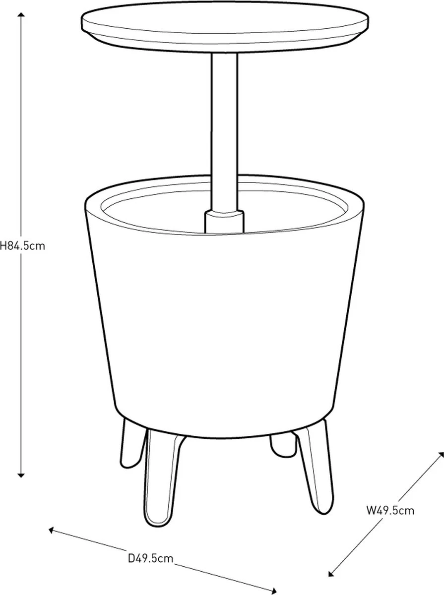Keter Cool Bar - 3-in-1 - 49.5x49.5x84.5 Cm - Blauw - Afbeelding 2