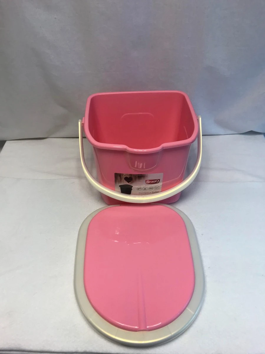 Branq Toiletemmer Draagbaar Met Deksel - 15,5L - Roze - Afbeelding 3