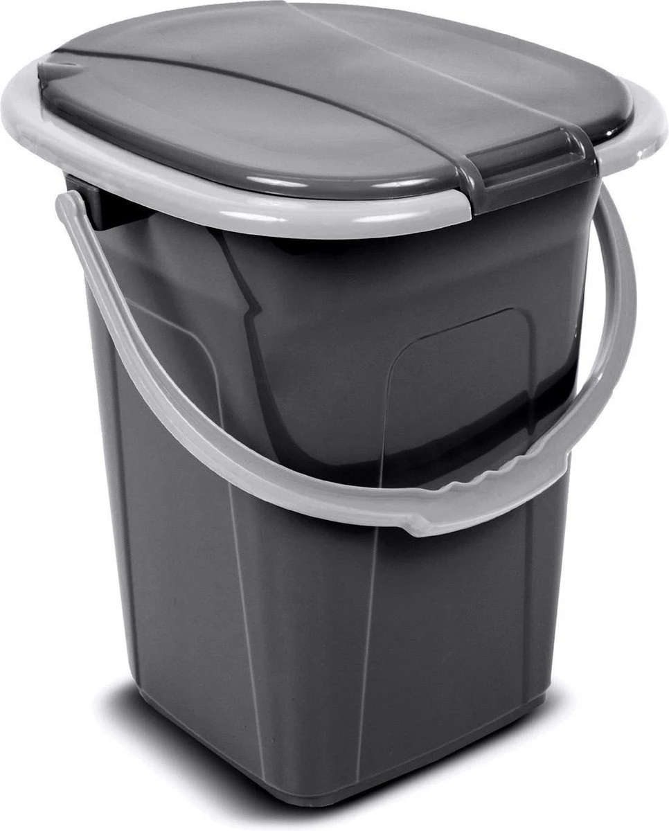 Campingtoilet 19L Mobiele Toiletemmer Reistoilet Toiletemmer Toilet Mobiele Camping Antraciet - Afbeelding 3