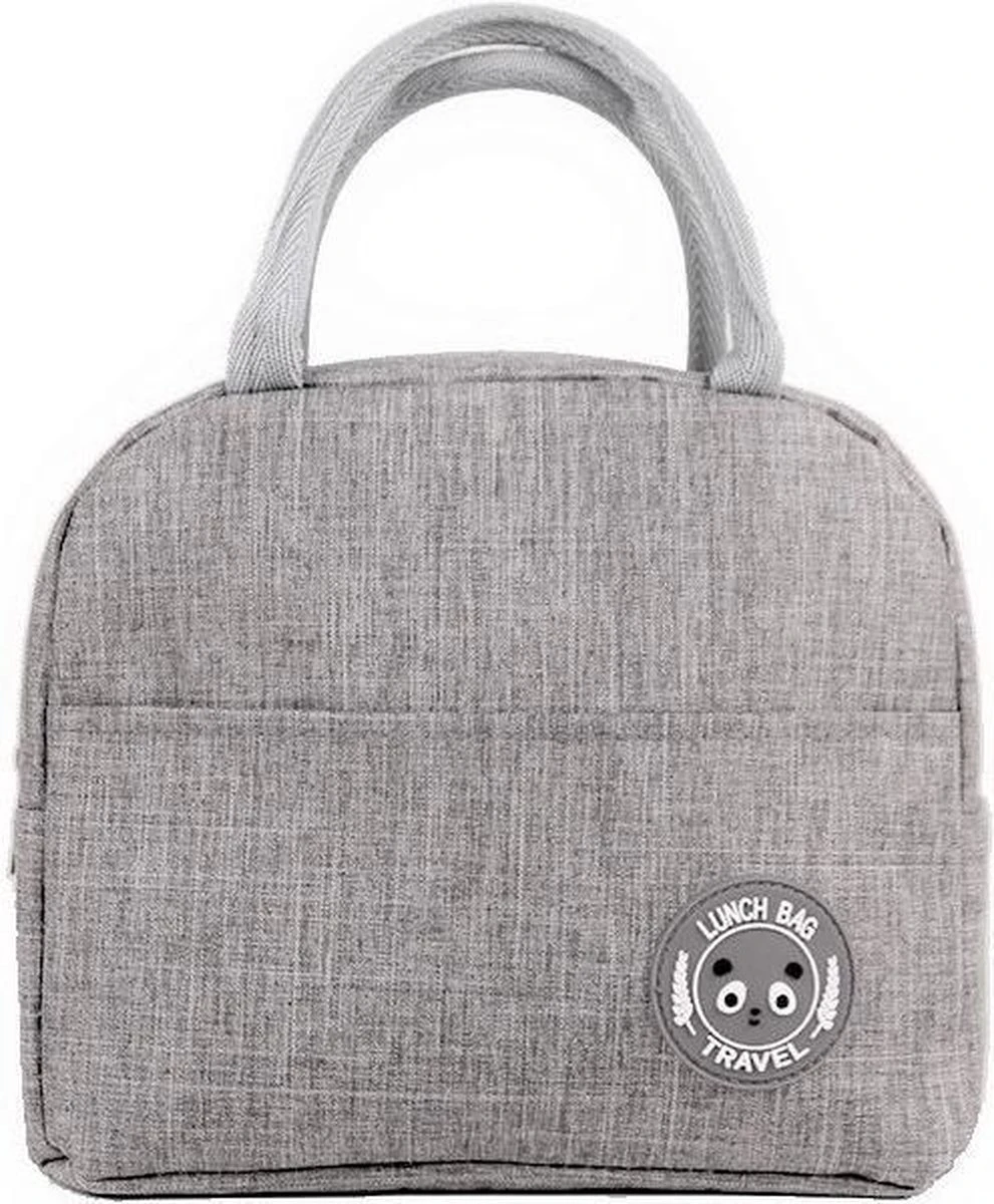 Koeltas - Lunchtas - Volwassenen En Kinderen - Compact & Handig: Zomer - Picknick -School - Lunch - Werk - Klassiek Grijs